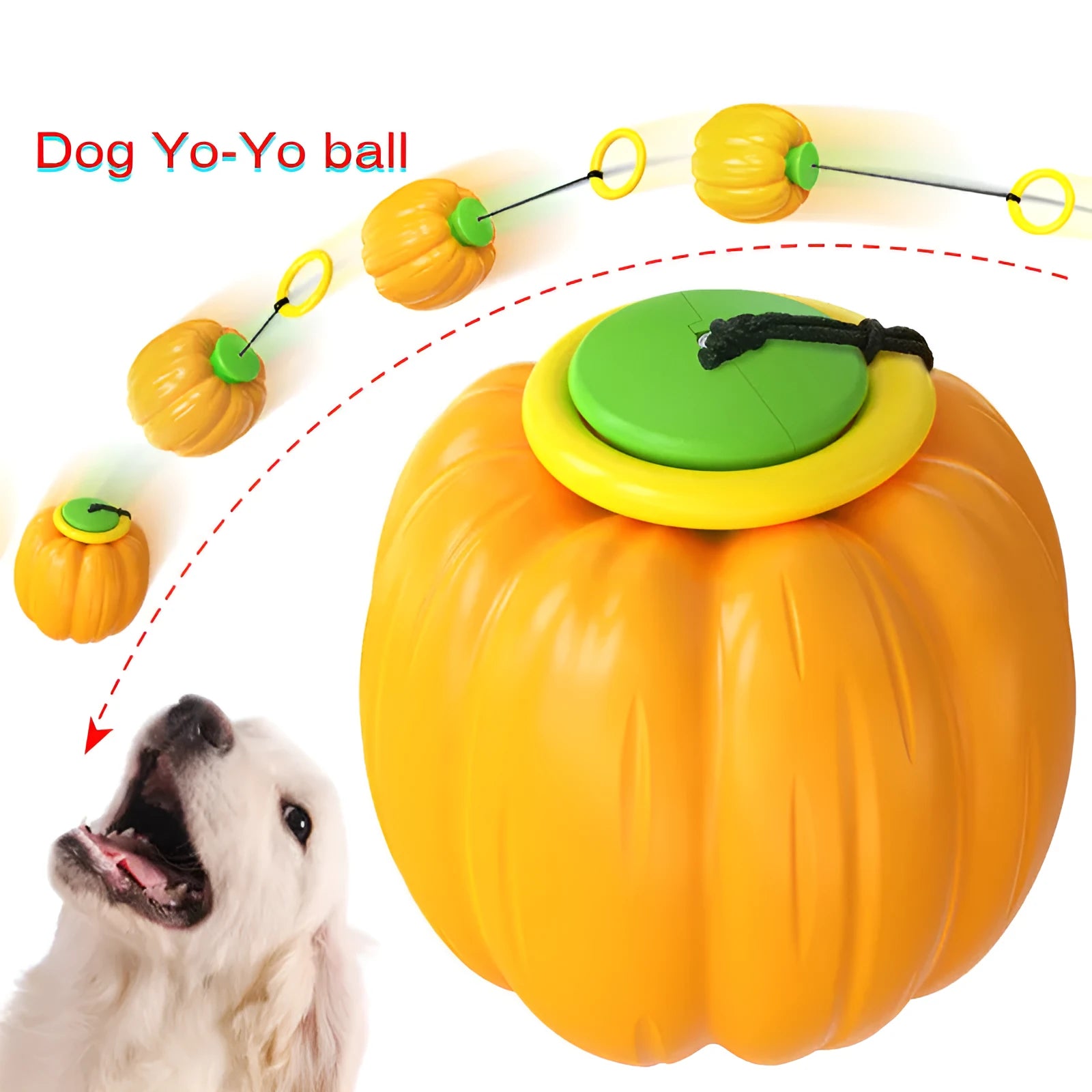 Pumpkin-shaped plastic dog chew toy with squeaker for small breed puppies