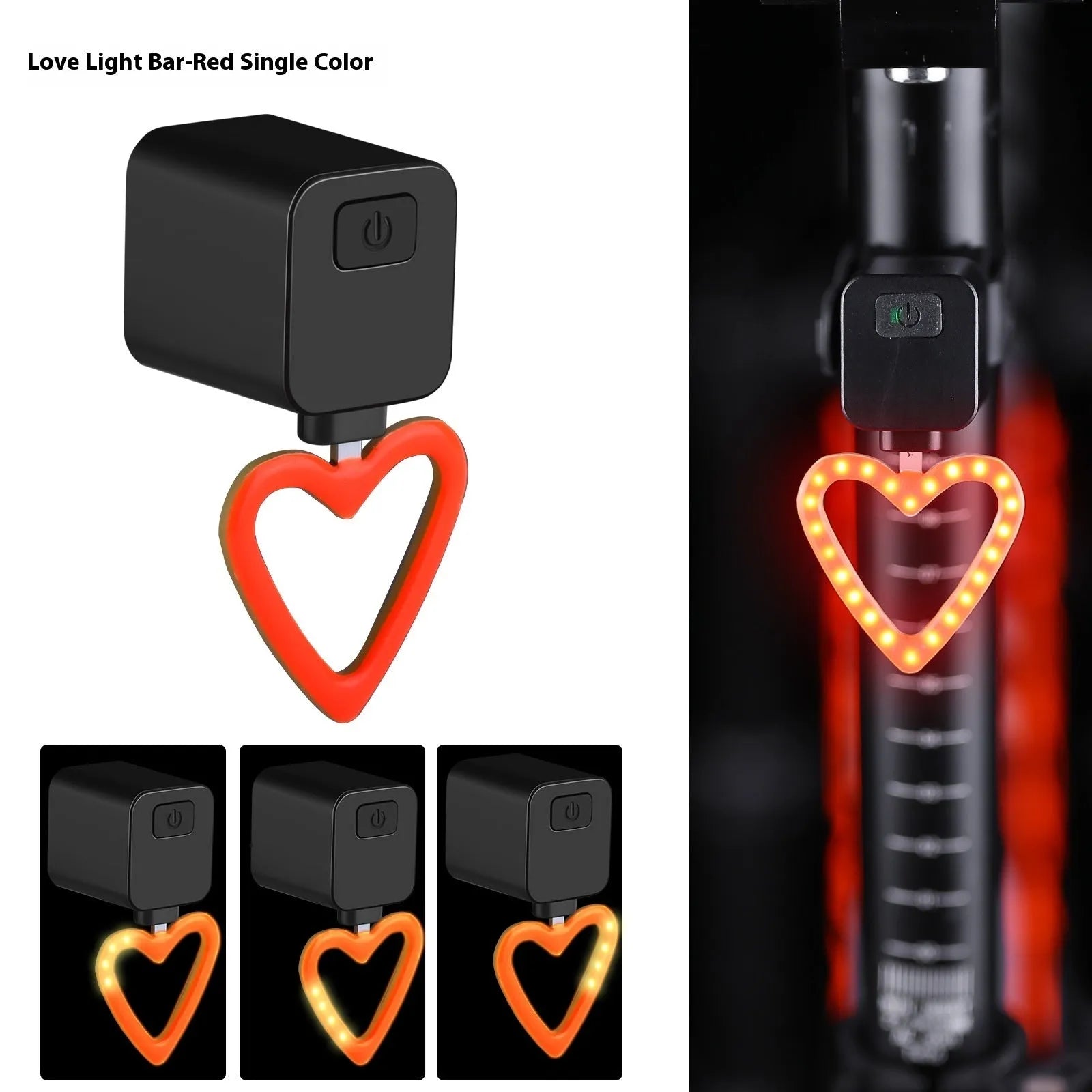 Bicycle running water plug taillight night riding safety indicator lamp attached to seat tube