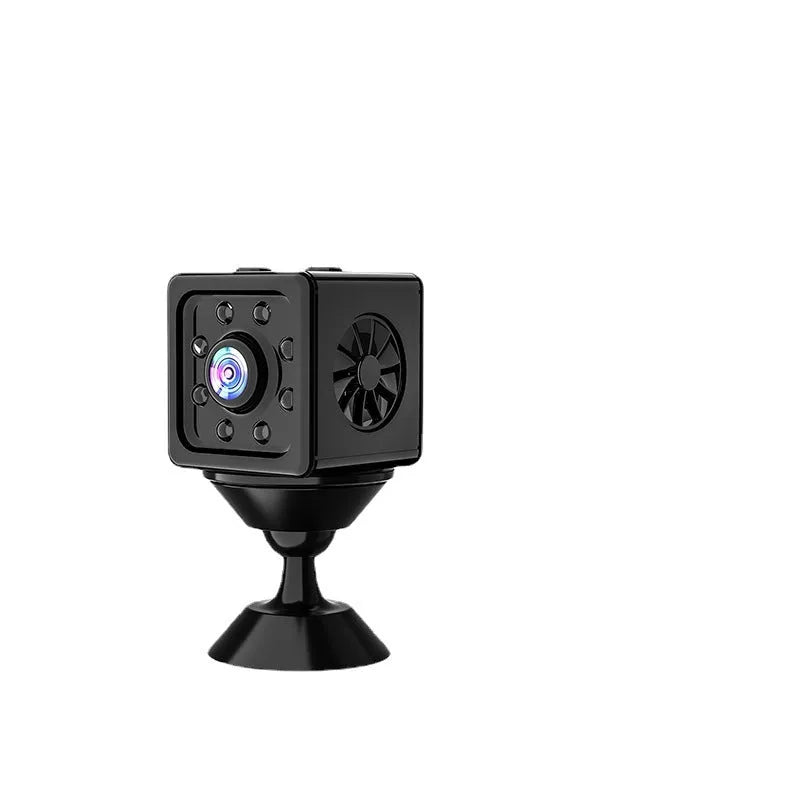 Black square K13 HD network sports camera with bracket on a dark surface.