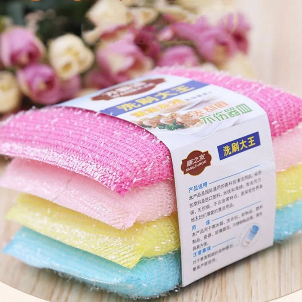 Pinstripe fabric sponge cleaning mop in macaron colours for wet and dry dishwashing