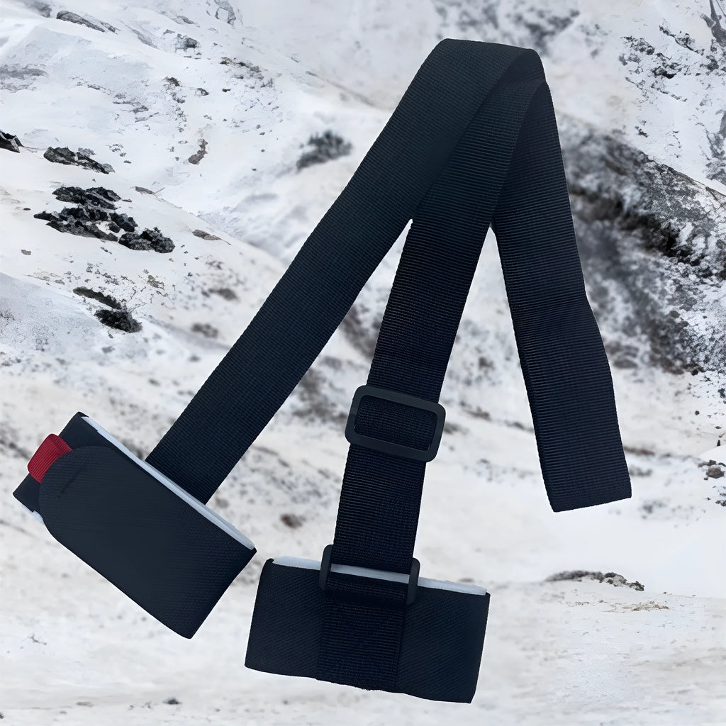 Adjustable skiing bandage shoulder strap with hook-and-loop fastening for double ski boards