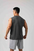 Korean style cotton fitness vest with hidden hook design in loose fit