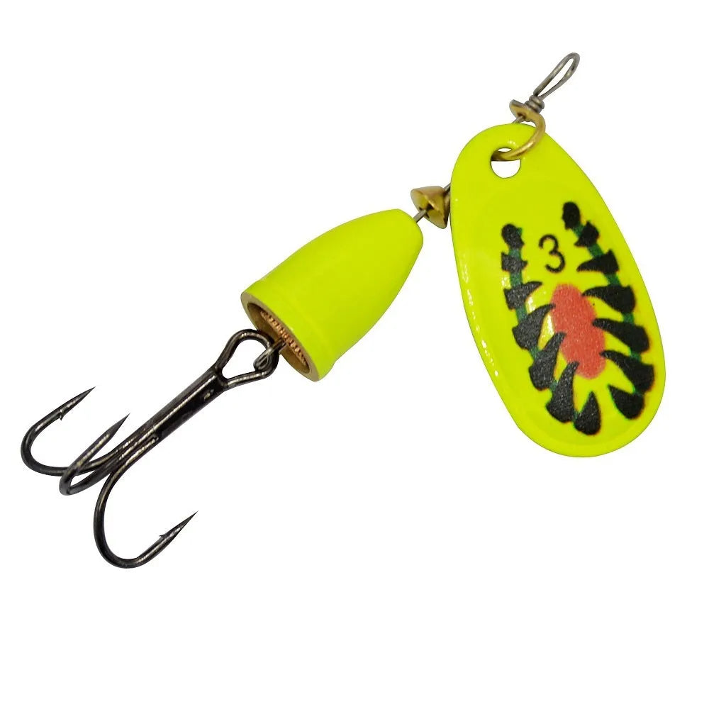 Composite rotating sequins copper bell fishing lure in seven colour options including gold, silver, and rose gold
