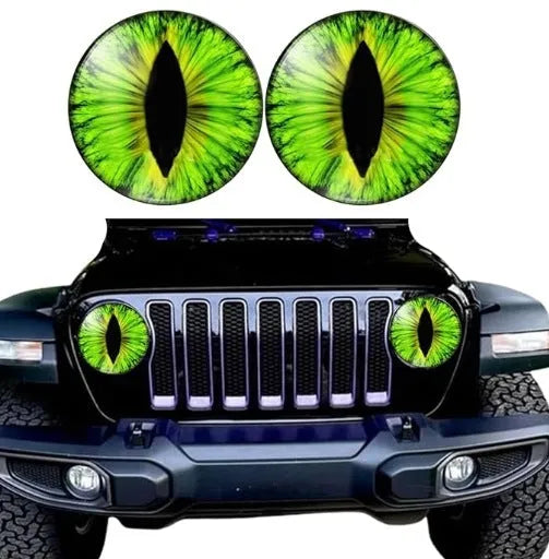 Beast Eye PVC headlight decal decoration 20x20cm pair showing Monster Eye lamp design