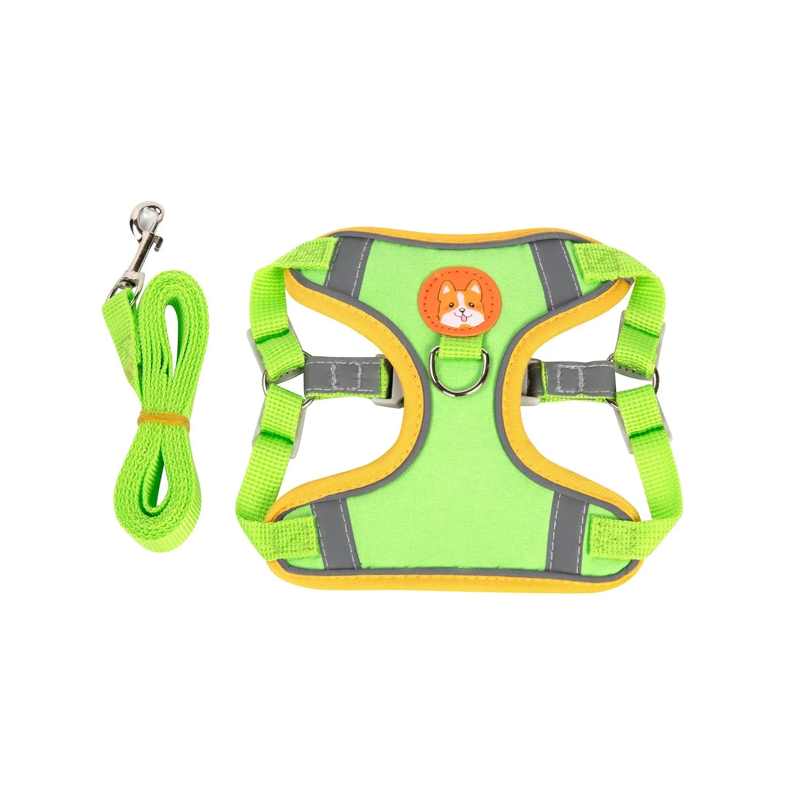 Adjustable anti-breaking loose vest dog harness with chest strap in multiple colours.