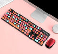 Wireless Punk Manipulator keyboard and mouse set in vibrant yellow mixed colour with USB connectivity
