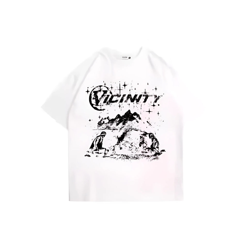 Men's retro hip hop print T-shirt in polyester fibre, colour TKL472, front view