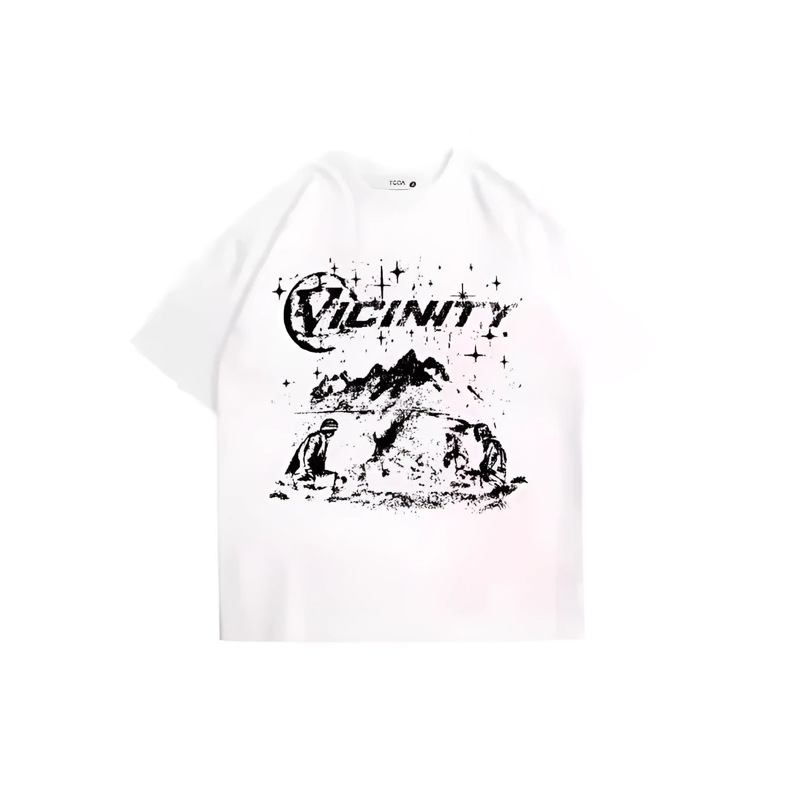 Men's retro hip hop print T-shirt in polyester fibre, colour TKL472, front view