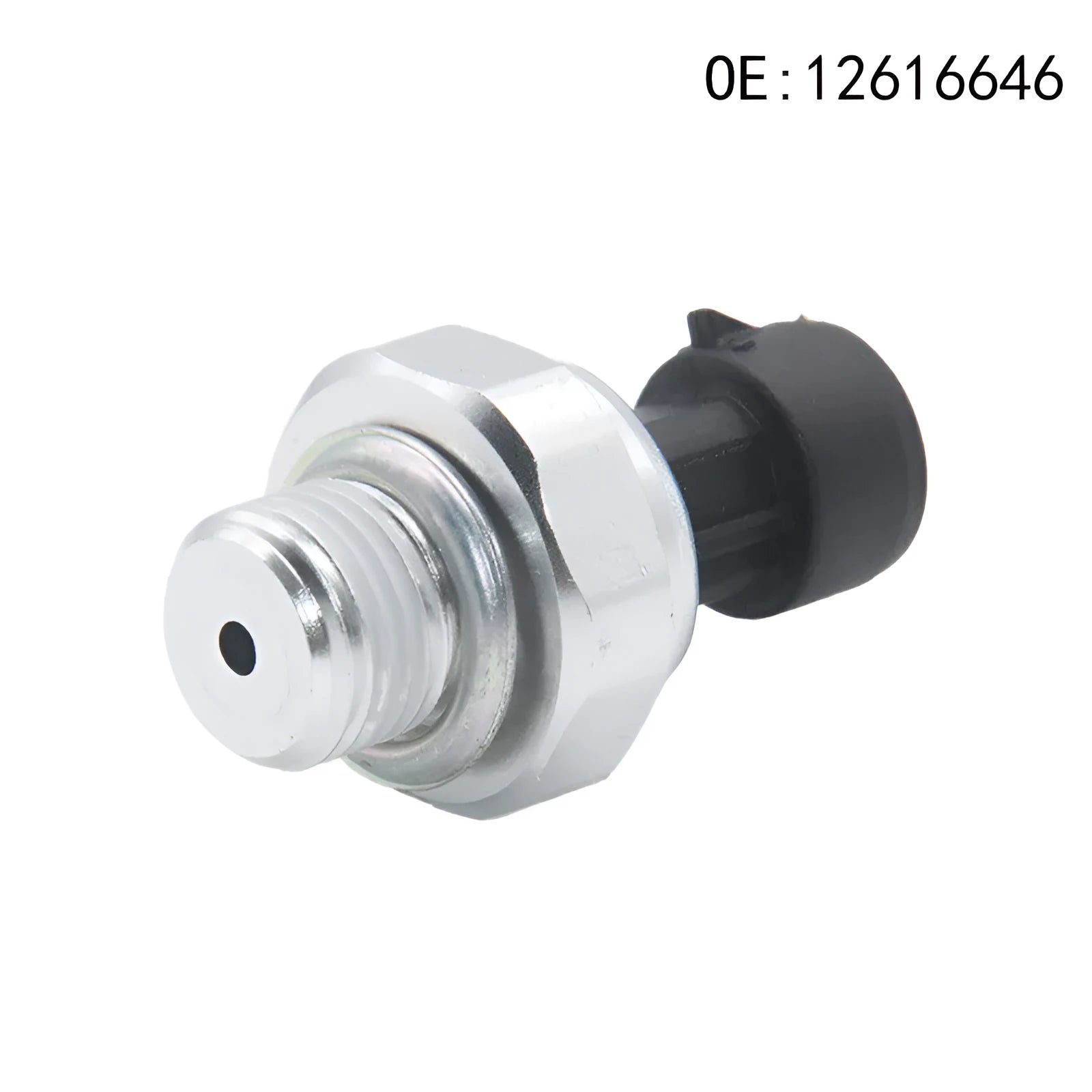 Silver metal automotive fuel pressure sensor with part numbers 12616646 12677836 D1846A