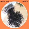 Multi-colour TPU baby hair ties in a reusable container, 300 or 600 pack for toddlers and girls with thin hair