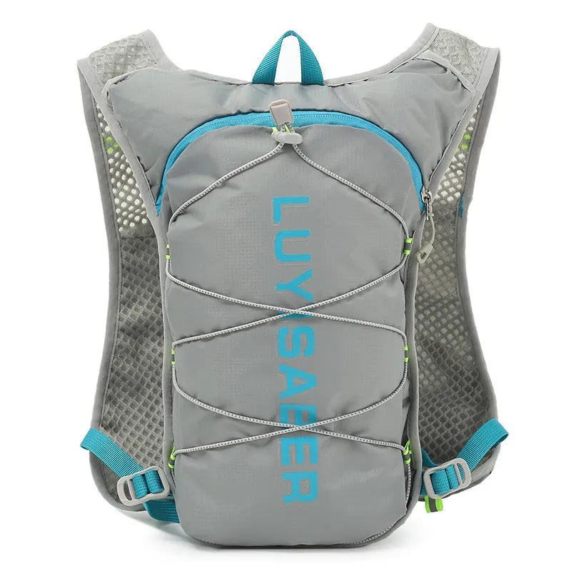 Multifunctional nylon running backpack with safety reflective elements in a solid colour, under 20L capacity for hiking and cycling