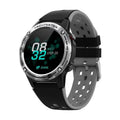 GPS smart watch with silicone strap in blue colour showing 49mm case and glass display