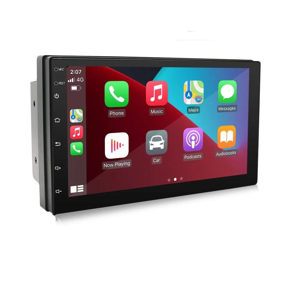 Black universal CarPlay GPS navigation MP5 player with 7-inch touchscreen for manual transmission vehicles