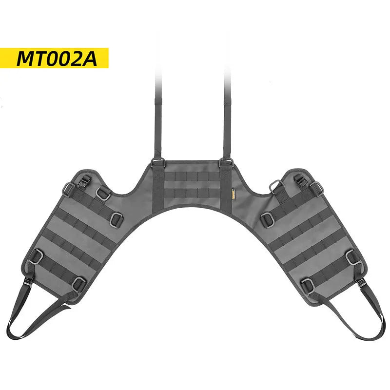 Black polyester motorcycle fuel tank mount base saddle measuring 100x40cm with expanded 100x41cm size