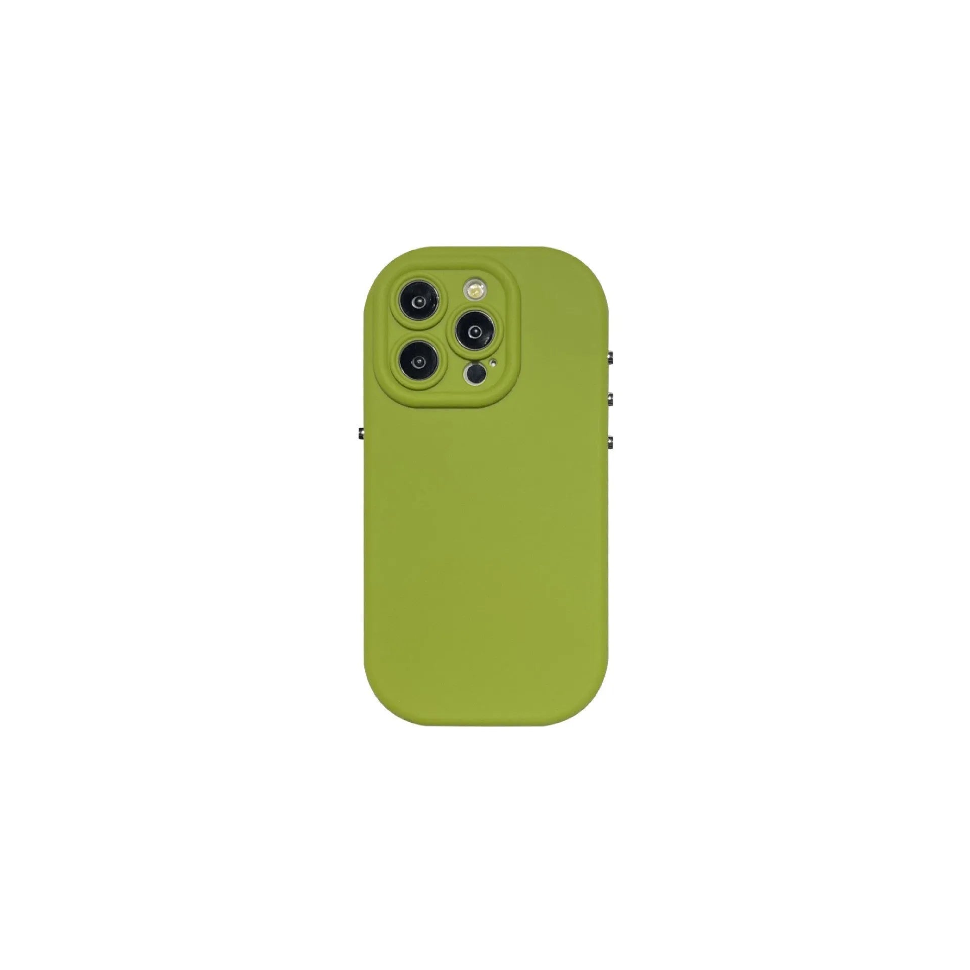 Silicone solid colour electroplated phone case for iPhone in antique white showing button covers and camera cutout