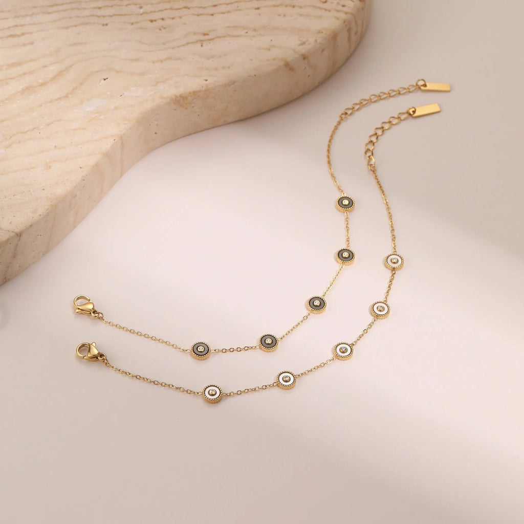 Geometric stainless steel bracelet with 18K gold plating for women's jewellery