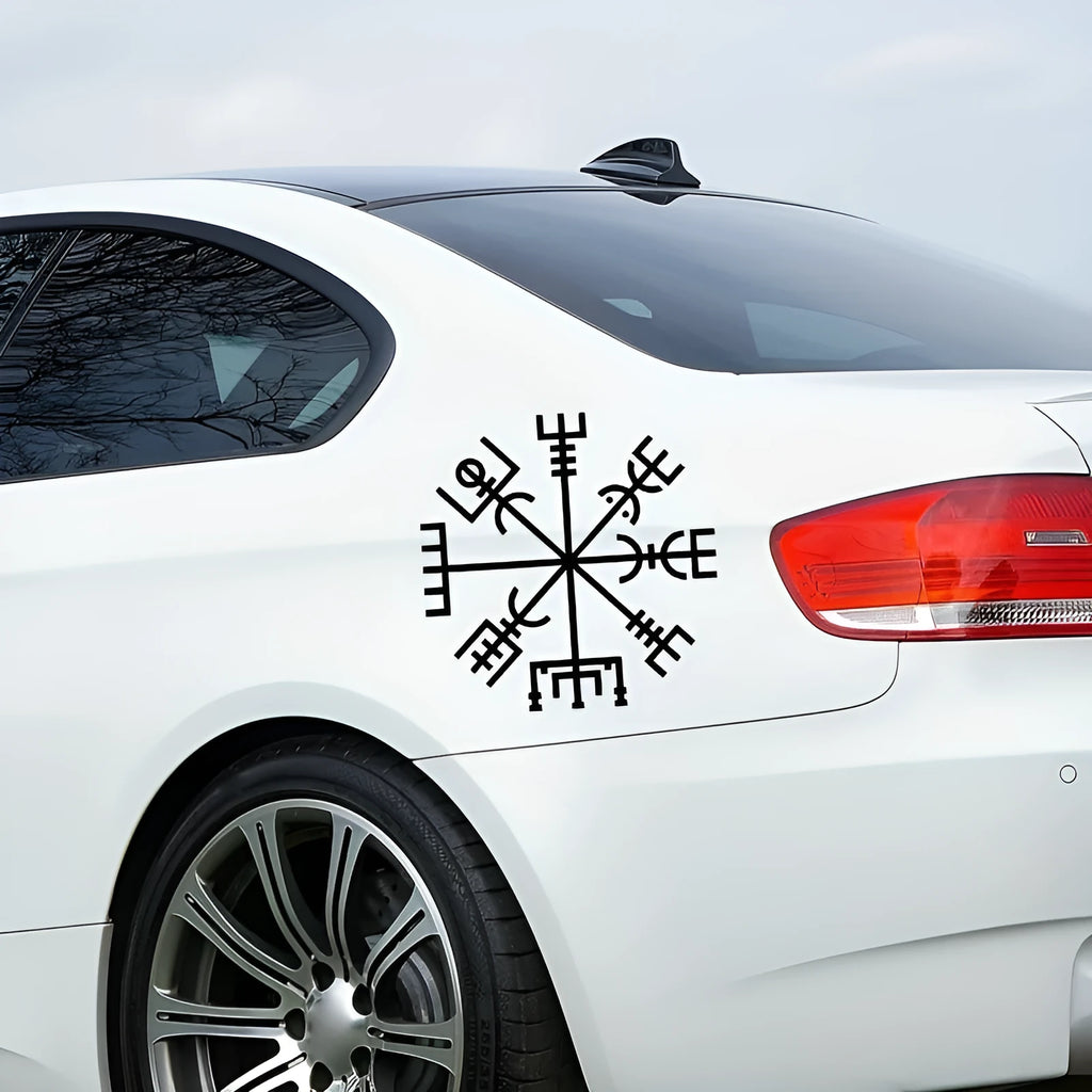 Square 13cm vegetarian-themed vinyl car sticker for glass windows.