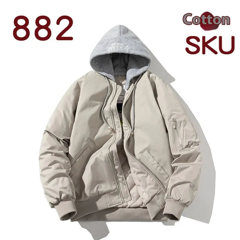 Men's large size pilot jacket in chemical fibre blend fabric with polyester lining and embedded line pockets