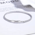 925 sterling silver full diamond bracelet with pave elements on white background