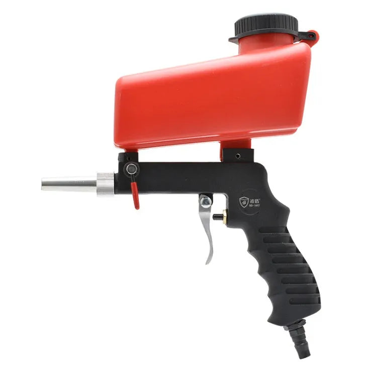Blue portable pneumatic sandblasting gun with gravity feed pot and 6.5mm nozzle