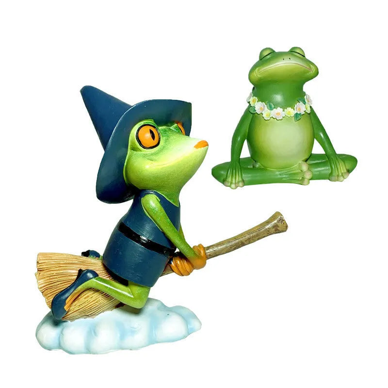Magic Yoga Frog European style home ornament in RDW123 colour on display surface