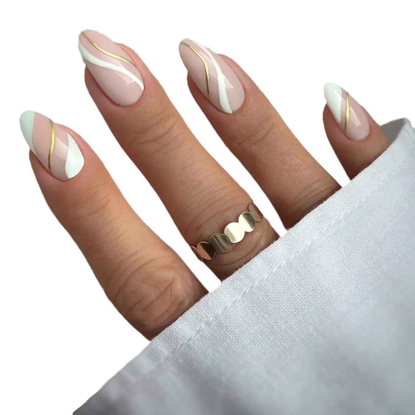 Medium drop shaped plaid pattern nail stickers with jelly glue finish and clear plastic protective armour.