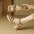 Women's open toe platform sandals in milk white with microfiber upper and rubber sole