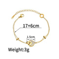Women's stainless steel resin bracelet with double layered loving heart design in electroplated finish
