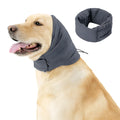 Dog calming hoodie head cover in polyester fabric for noise reduction and multi-purpose use