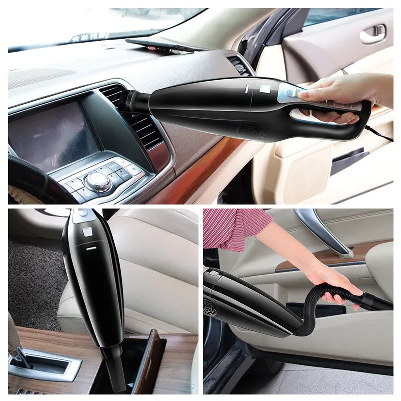 Black and orange Hypa eighth generation high power 120W car vacuum cleaner with 12V plug.
