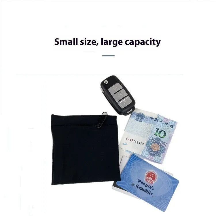Wrist bag armband sleeve showing 10 x 10.5 cm dimensions for mobile phone storage