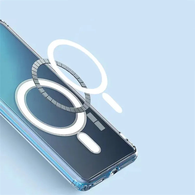 Transparent magnetic phone case for Samsung Galaxy smartphones with MagSafe charging compatibility
