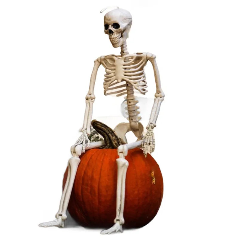 90cm tall movable joint plastic skeleton Halloween decoration prop