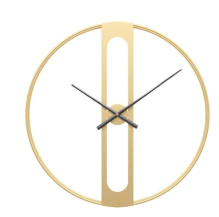 Round metal wall clock with 50cm diameter in black or gold colour options
