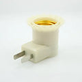 White E27 screw lamp holder wall adapter with integrated switch control