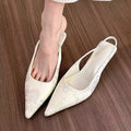 Women's Mary Jane stiletto heels with buckle, mid heel 3-6cm, cotton lining, available in milky white
