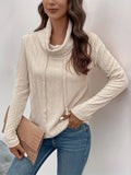 Apricot coloured men's hooded pullover sweater with long sleeves on a white background.