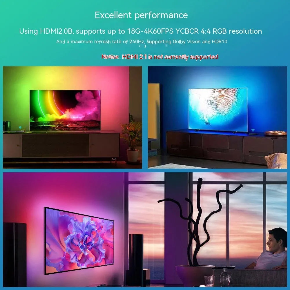 Home Fashion Graffiti Smart LED Light Strip for TV background intelligent control waterproof plastic 2.8m