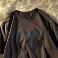 Pure cotton loose-fitting short sleeve T-shirt in black, white, and dark grey with letter pattern and regular sleeves