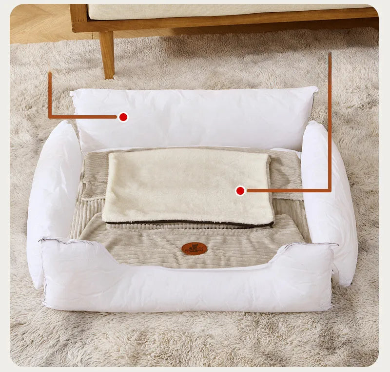 Universal washable pet kennel bed for small and medium dogs, Coffee colour, 50x60cm