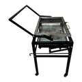 Large foldable charcoal barbecue stove with detachable components for courtyard cooking