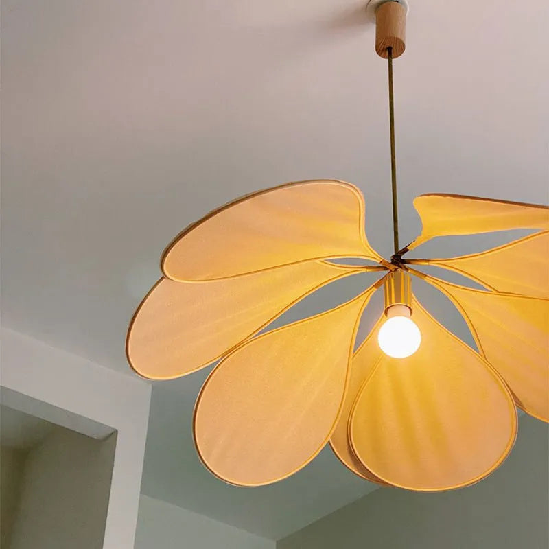 Bohemian fabric hanging lamp white 50cm diameter ceiling chandelier for hotel