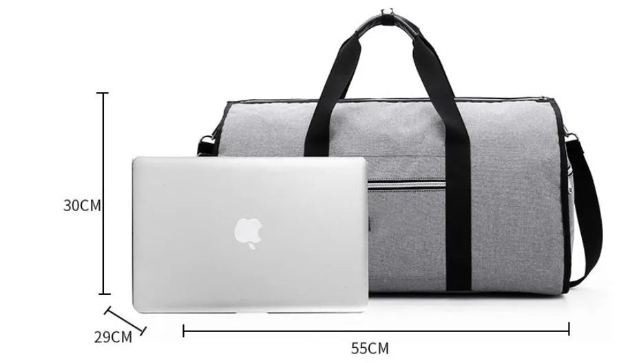 Medium-sized cylindrical travel bag in Oxford cloth, shown in blue colour with a zipper opening.