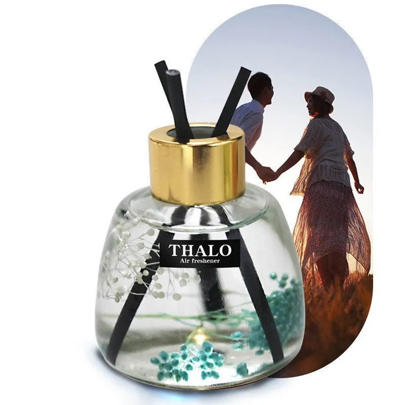 Glass bottle car perfume ornament with loose incense in six scent options