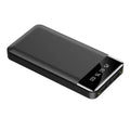 Large capacity power bank with LCD battery percentage display, dual USB outputs, and dual LED lights in black colour