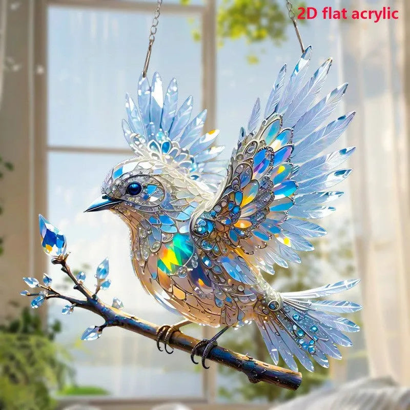 Cartoon bird pendant acrylic wall decoration with UV printing for holiday scenes