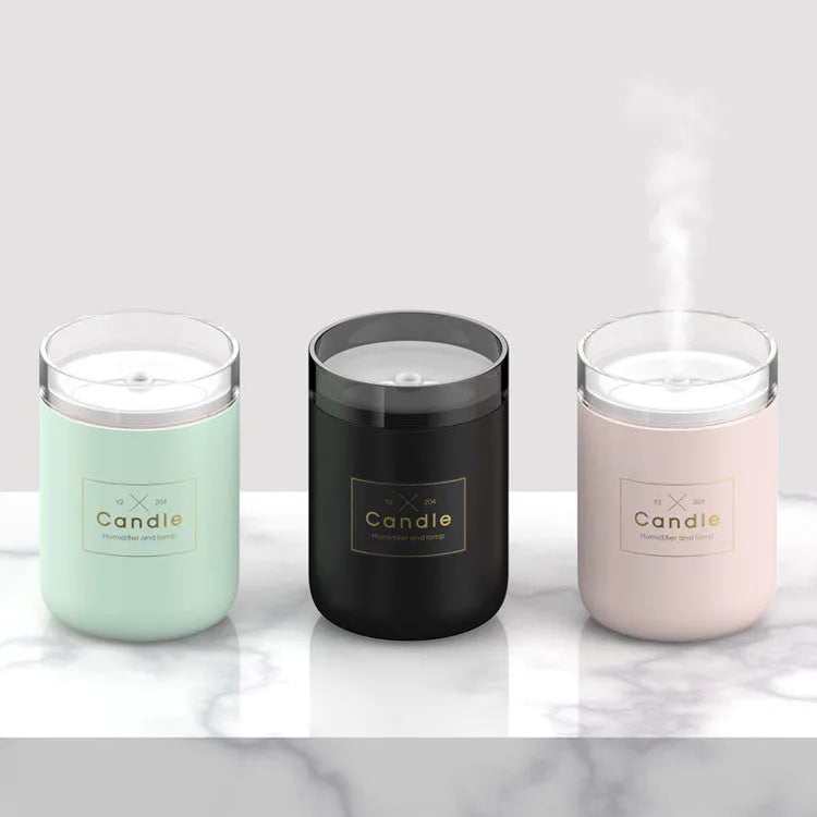 Mini USB humidifier diffuser with 260ml tank, night light, in fresh green colour