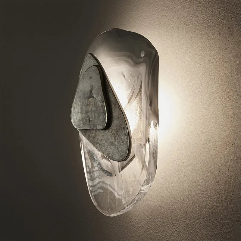 Crystal wall lamp light luxury style black finish for bedroom study model room 220V