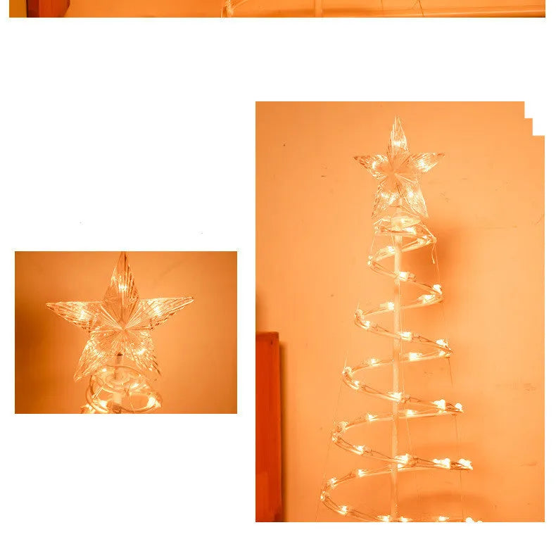 6FT LED spiral Christmas tree light with colour and warm white options, detachable stand, for indoor outdoor holiday decoration