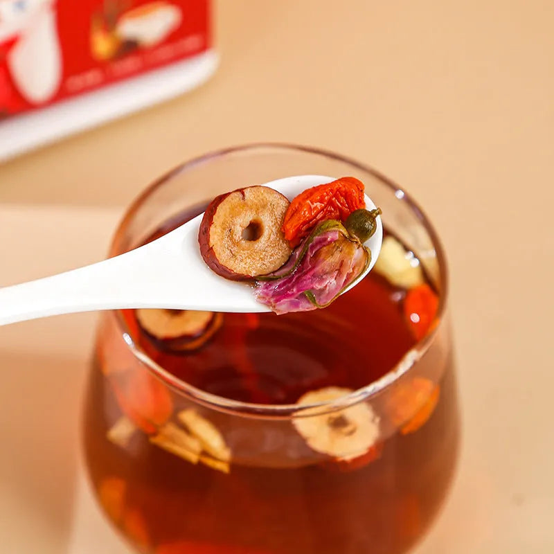 Box of Brown Sugar Ginger Tea 150g with red dates, wolfberries, and ginger tea bags